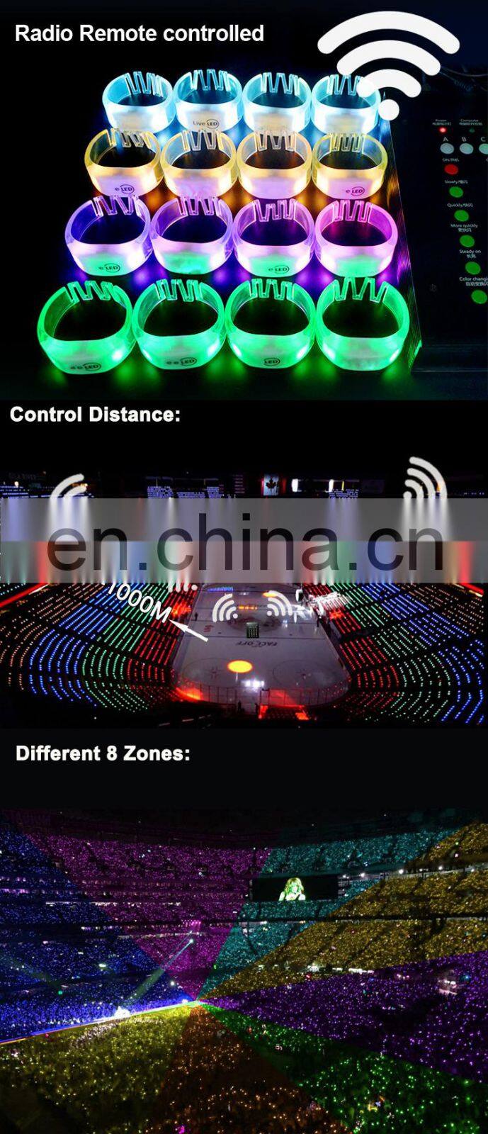 Light up together party supplies remote controlled LED bracelets gift for concert