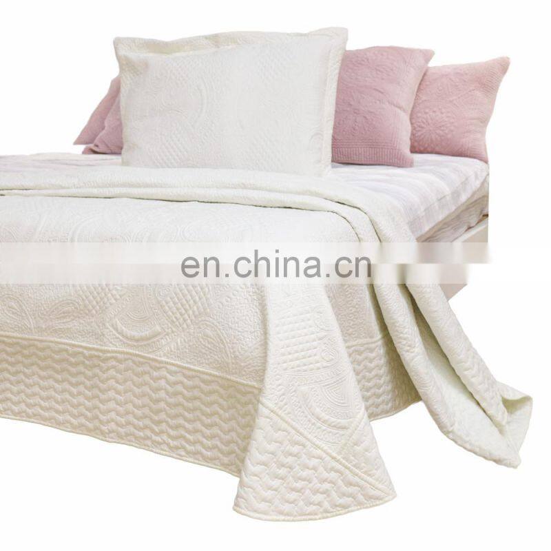 All Weather Embossed Detail Washable Quilt 106" L x 70" W and 1 Pillowcase 20x28 Inch Bedding Set