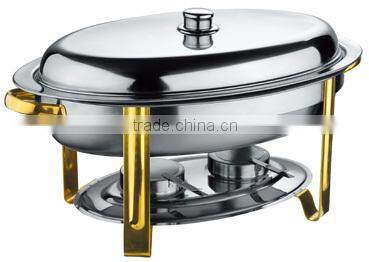Hot Sale Stainless Steel Gold-plated Roll Top Buffet Chafer for Hotel