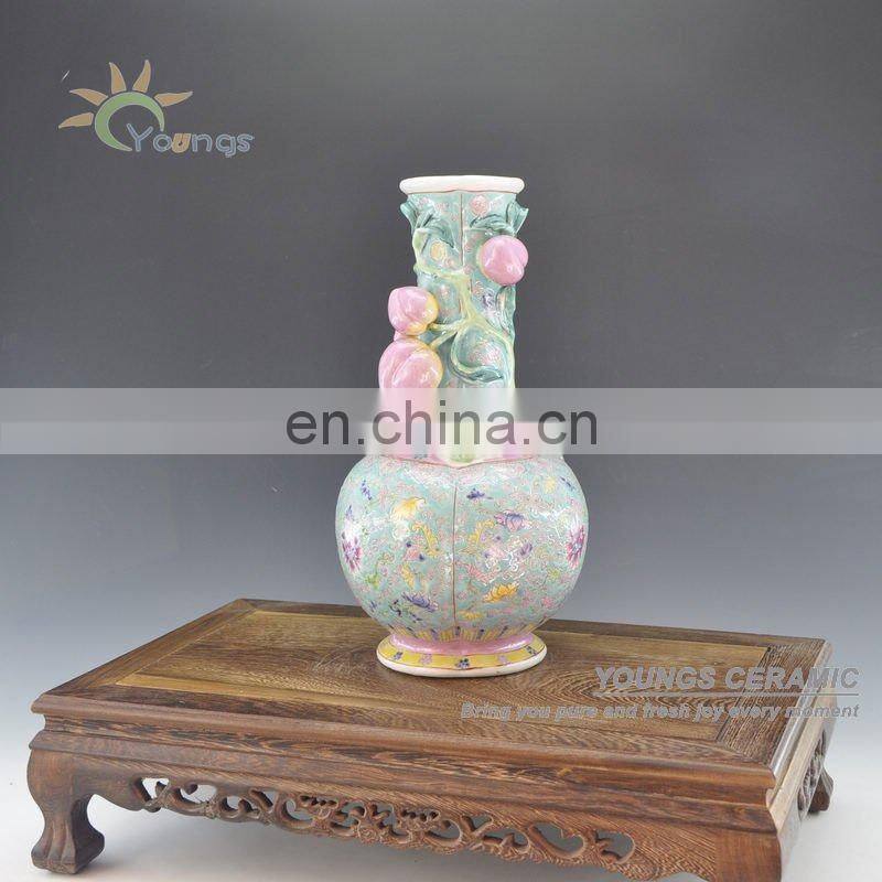 Oriental Antique Ceramic Peach Vases In Bulk