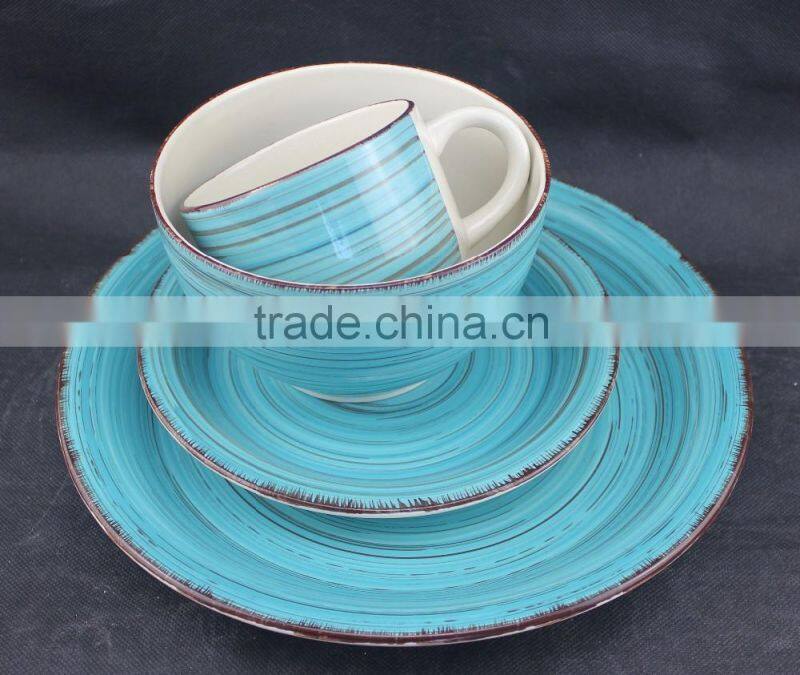 wholesale white stoneware ceramic dinner set with plates set and salad bowl and mugs