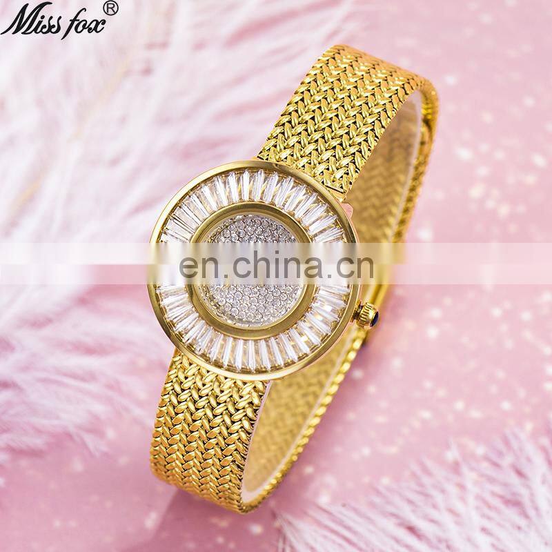 MissFox 2804 fashion Quartz watch for women luxury gift case Stainless Steel women watches luxury elegant