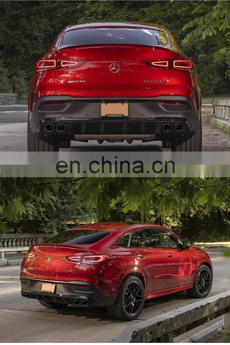 Runde PP Material Body Parts Rear Lip Exhaust For Mercedes-Benz GLE 54 400 Coupe Modified AMG Style rear lip exhaust