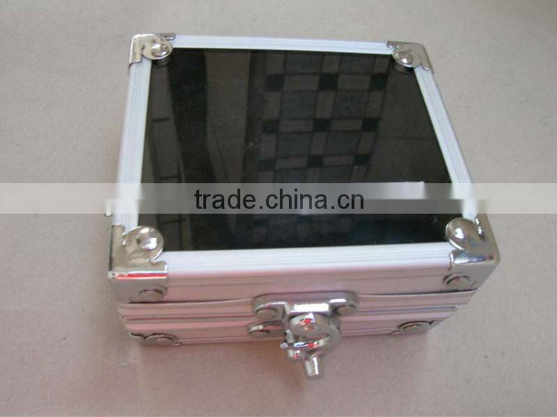 aluminum watch storage case with pillows wristwatch box