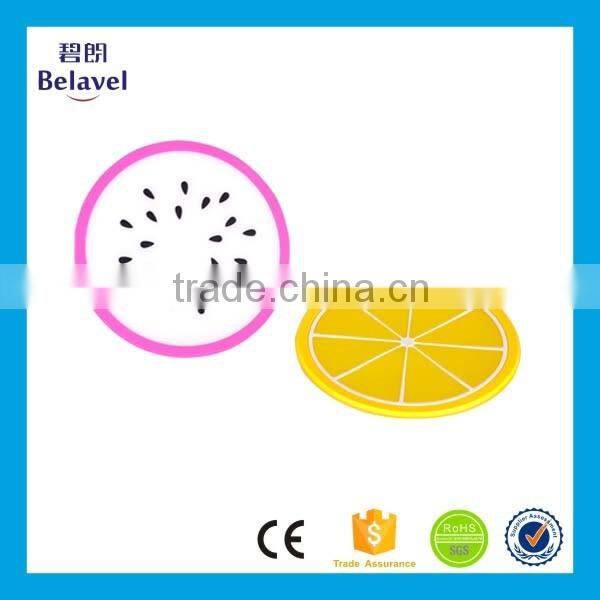 OEM fruit design pvc tea coaster custom silicone soft pvc coaster