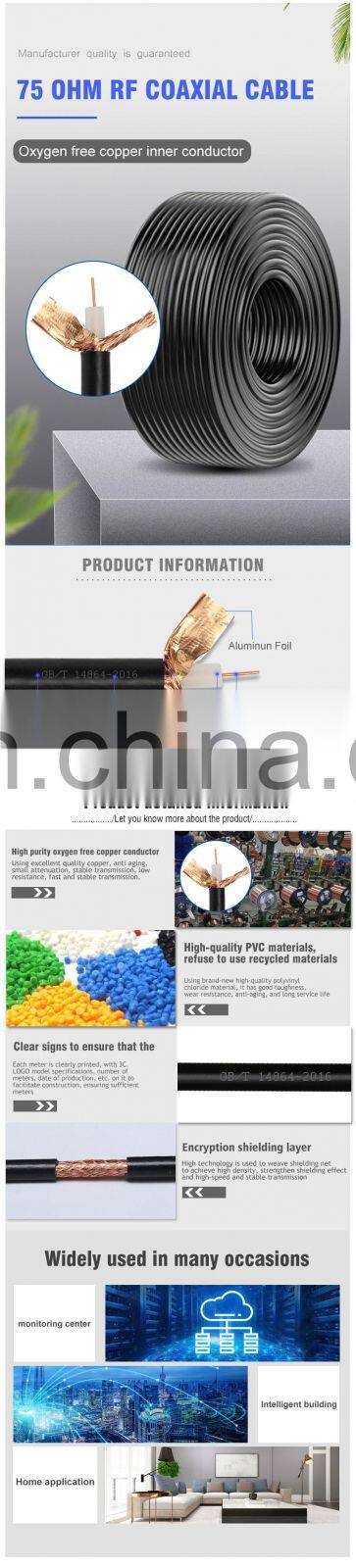 PVC Copper Wire 75 OHM Coaxial cable Price for surveillance video RG59 RG58 Communication Wires and Cables