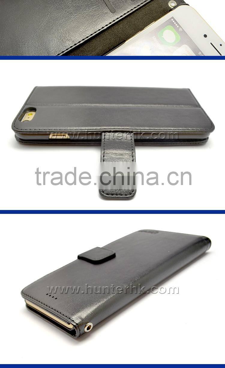 Plain PU Leather Book Phone Case For IP6