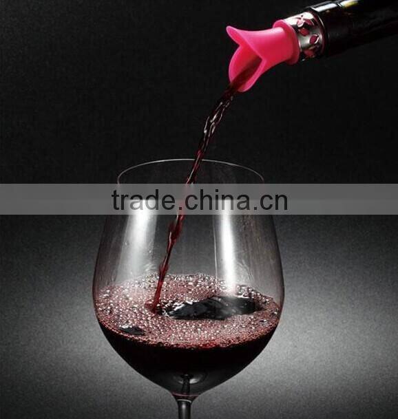 Food Grade Colourful Silica Gel Wine Pourer And Stopper for Household