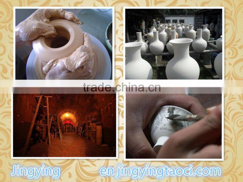 Home decorative ceramic vase with blue and white color