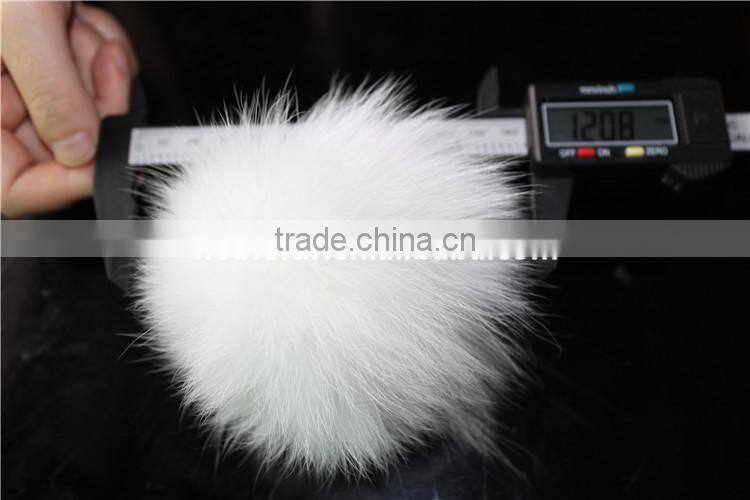 12 CM Natural Real Fox Fur Ball Pom Poms Bag Keychain Hat Accessories