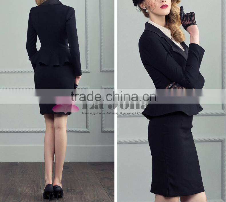High Quality ladies elegant formal formal skirt and blouse office formal wear women