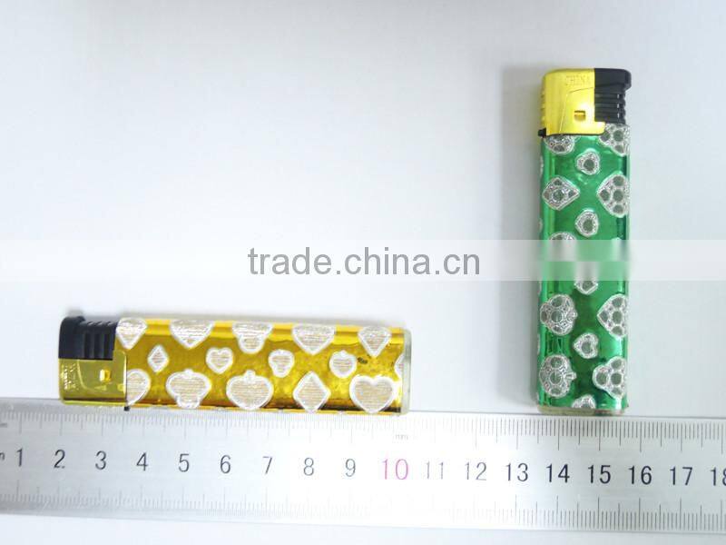 Cheap plastic material cigarette lighter , electron gas lighter with windproof function and picture