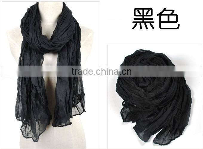 Cheap Voile Polyester Solid Color Lady Scarf