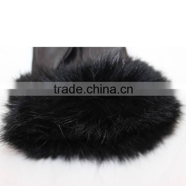 ladies sheepskin guneine leather gloves with fur