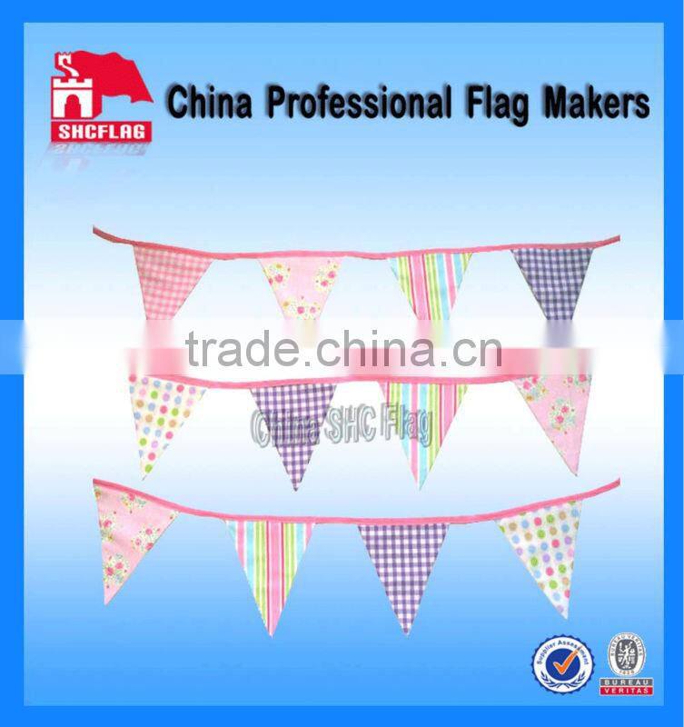 Christmas Colorful Fabric Bunting And Pennant Flags