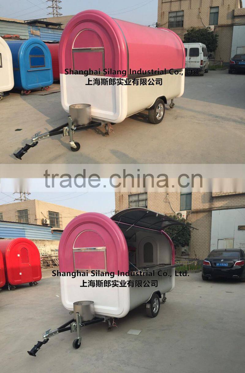 Pink and white food cart 7.6*5.5ft food truck hot dog Hamburger ice cream traction mobile food trucks