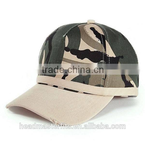 Unisex broken hole camouflage cap distressed camo baseball cap