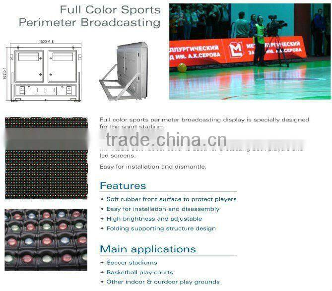 hot 2015 P16 outdoor RGB led stadium perimeter display in high quality