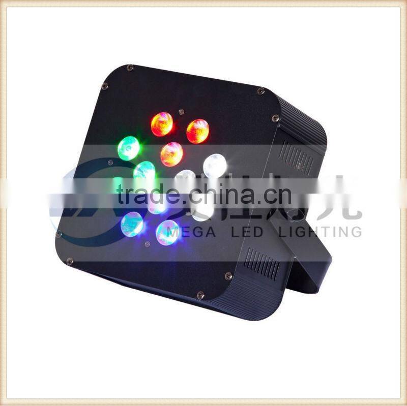 12 x 10W 4in1 par can four sections running effect led flat par rgbw low noise