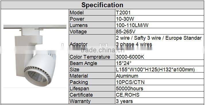 3 or 5 years warranty COB LED track light with Competitive Price