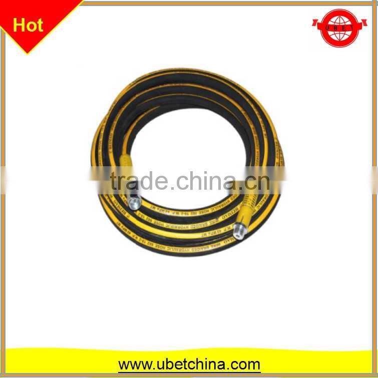 Good price and quality DN 6 with linen surface for washing / cleaning machine High pressure steel braided rubber hose