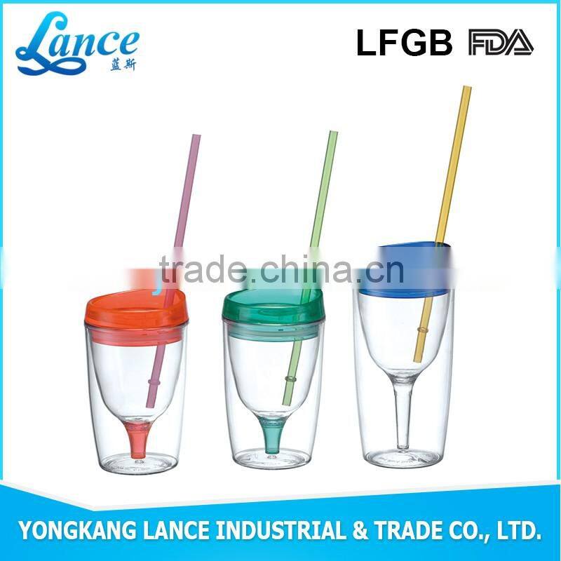Customized Logo Eco-friendly Material Plastic CupsWith Straw plastic cup with straw