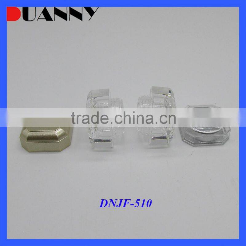 White Acrylic Plastic Square Cosmetics 5G 10G Double Wall Cream Jar For Sale