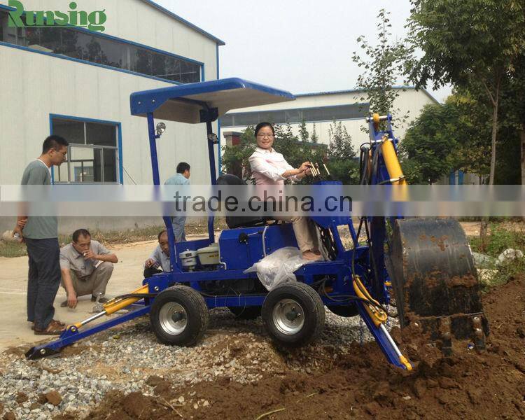 Mini excavator manufacturer factory direct RXDLW-13 13hp petrol towable backhoe