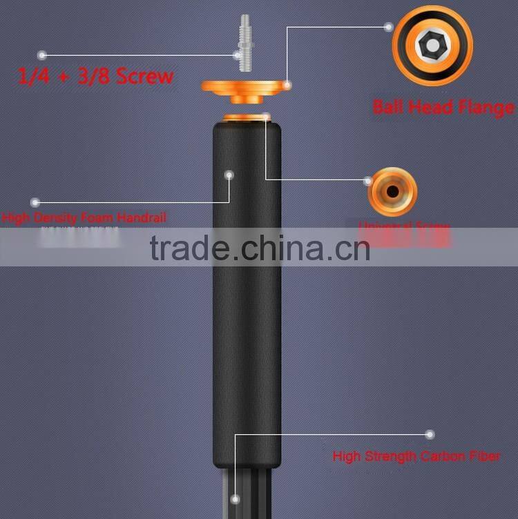 Carbon Tripod Monopod Competible With DV Pan Head Portable Alpenstock