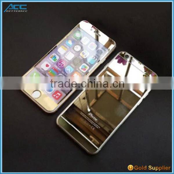2015 new arrived hot selling factory cheap metallic plating color tempered glass screen protector for iPhone 6 6Plus