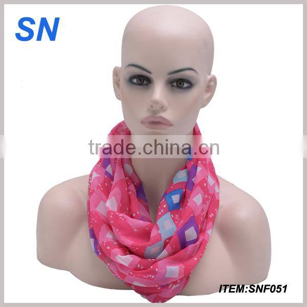 lastest spring fashion grid infinity scarf