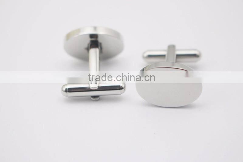 Personalized Your Logo Sliver Oval Blank Cuff Links