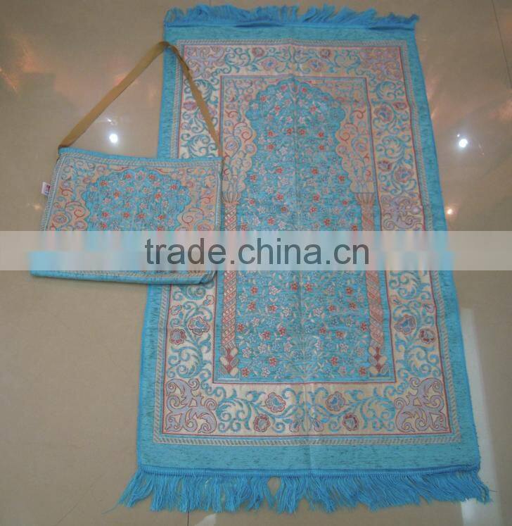 BT- 607adult muslim prayer mat and rugs with bag Haji gift