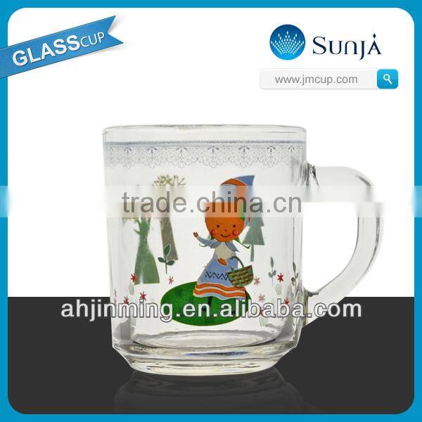 cartoon glass cup with handle kinds favor glass mug cup with handle