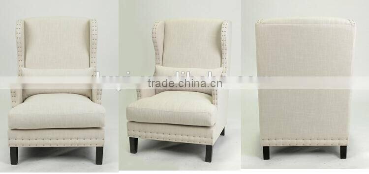Antique Nailhead design Fabric Leisure Sofa with ARM (KS-966-1)