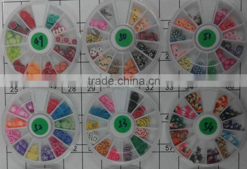 colorful fimo fruit slice nail wheel