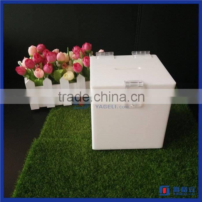 2016 Hot Sale!! Charity Donation Box with Lock / Wholesale Acrylic Donation Box