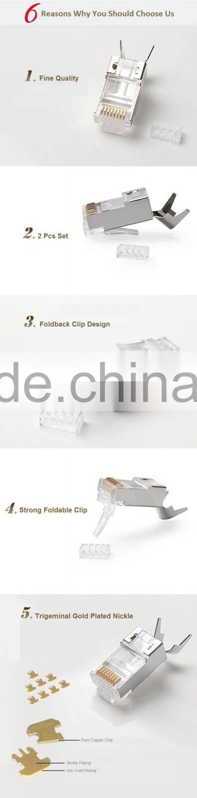 High Quality Cat7 RJ45 Modular Plug For Network Cable Cat7 Aucas Brand Offer Price