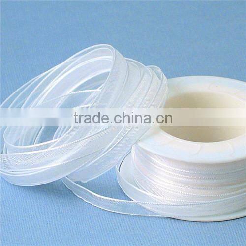 Golden Edge Polyester/Nylon Organza Ribbon