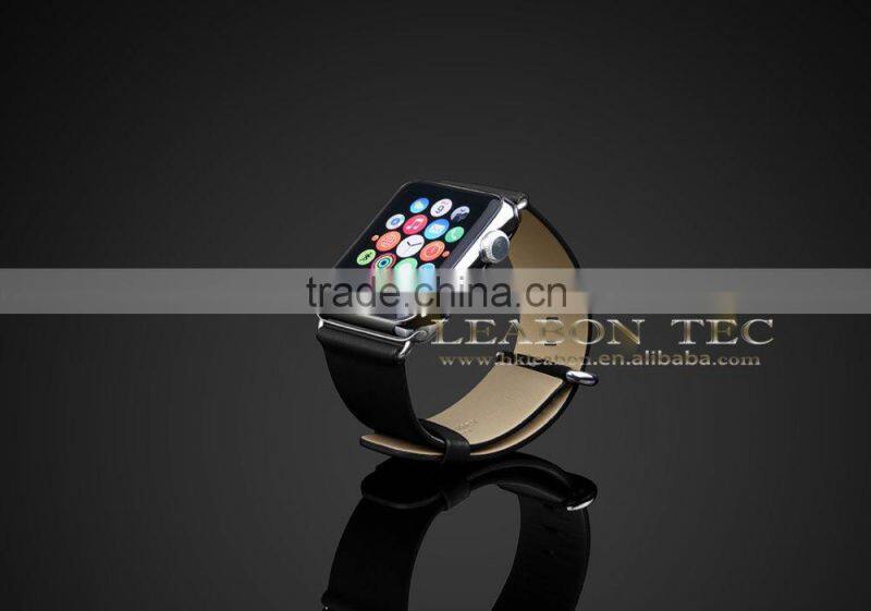 For apple watch band, Genuine leather watch band strap with adapter adjustor