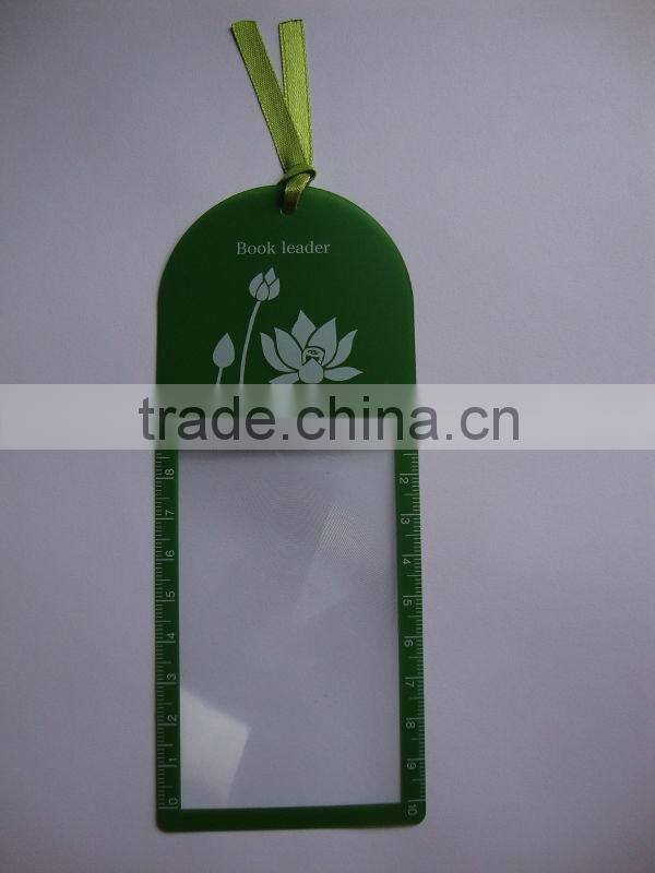 Rounded Header Bookmark Magnifier with clip and ruler