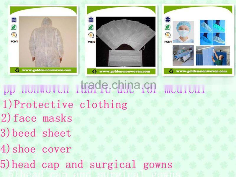 Ecofriendly PP non woven fabric for head cap and surgical gowns