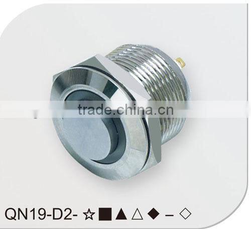 High flush ring illuminated stainless stell 19mm push button switch
