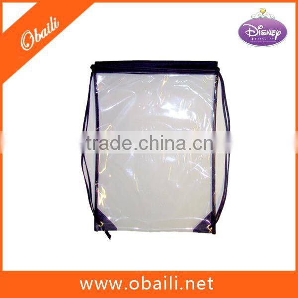 Cheap plastic drawstring bags wholesale/clear drawstring backpack