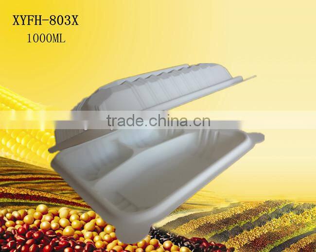 biodegradable disposable 3-compartment food containers