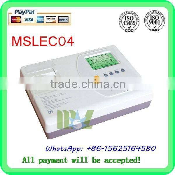 Hot Sale!!! Three Channel ECG Machine with Best Price MSLEC04-4