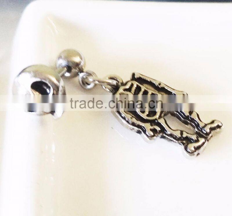 Cartilage Earring Surgical Steel Skull Dangle Tragus