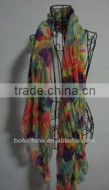 New Design Vicos,Rayon,Polyester Fringes Scarf