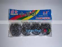 Stainless Steel Wire Sponge Metal Pot BBQ Grill Scrubber Pad Cleaner NEW