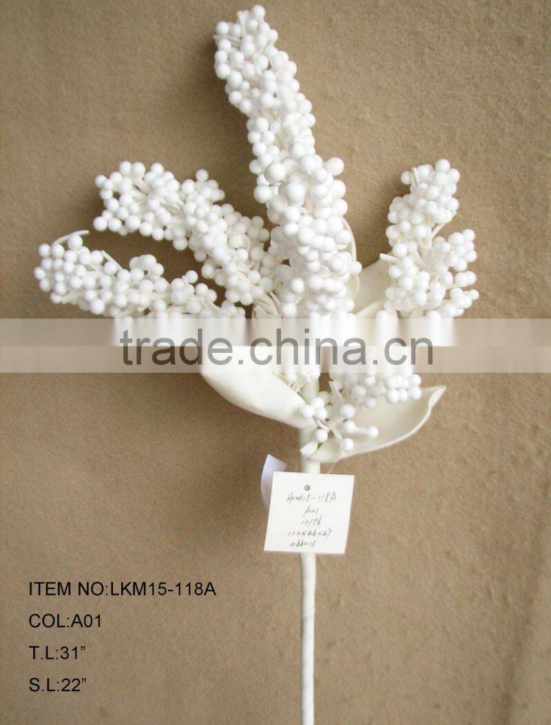 New Special Elegant Artificial Eva Flower 31" Artificial wihte berries spray